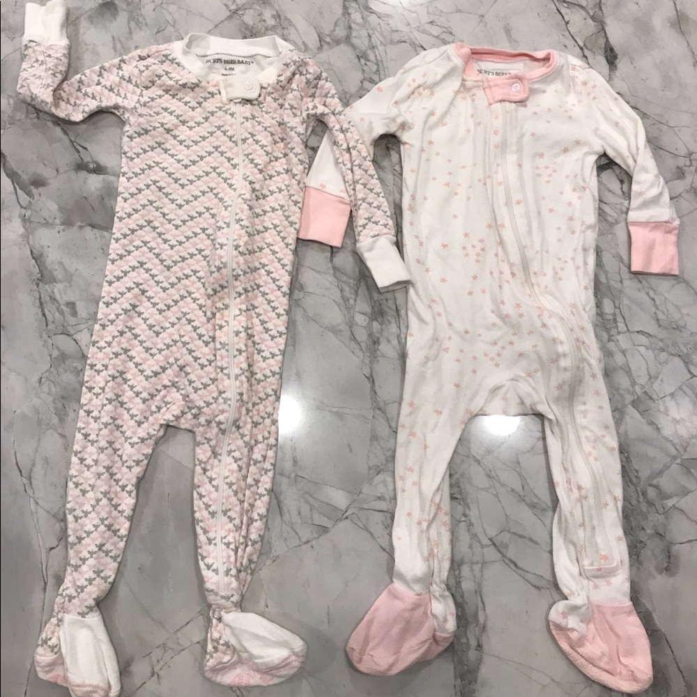 2 Pack Burt’s Bees Baby zip-up, footed Pajamas
